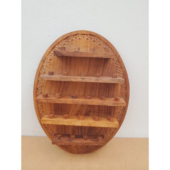 Miniature Display Cabinet “Thimble” | Wooden Wall Decoration Oval Wall hanging - Picture 3 of 10